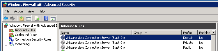 vmware horizon view client firewall ports