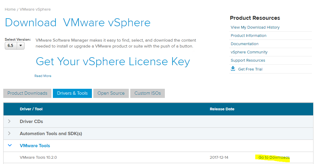 download vmware tools iso esxi 6.7